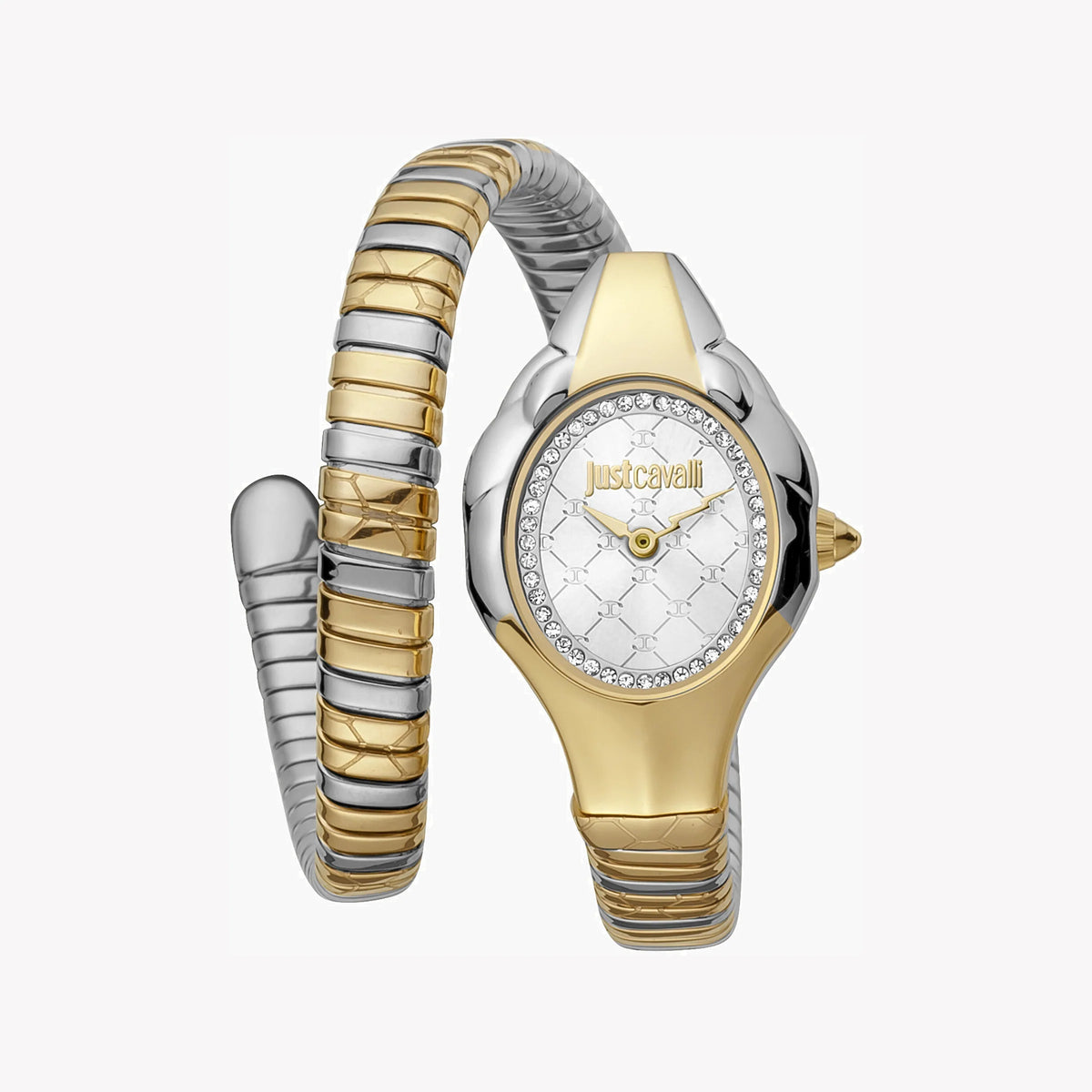 JUST CAVALLI Women's Watch with Silver Stainless Steel Case and Silver & Gold Stainless Steel Band