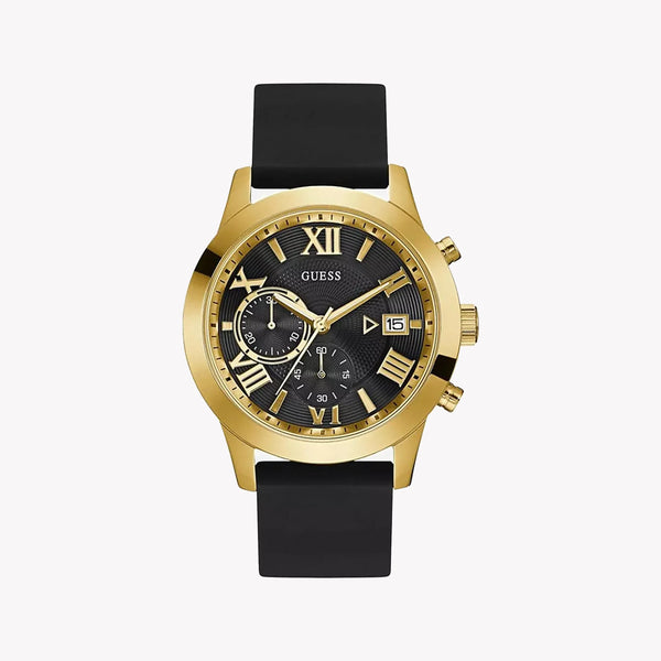 Guess Men's Gold Watch, Black Rubber Band | W1055g4 by i-watch