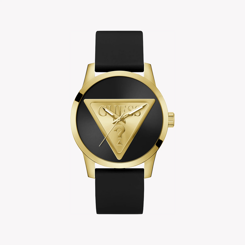 Guess Men's Gold Stainless Steel Watch, Black Silicone | Gw0781g4 by i-watch