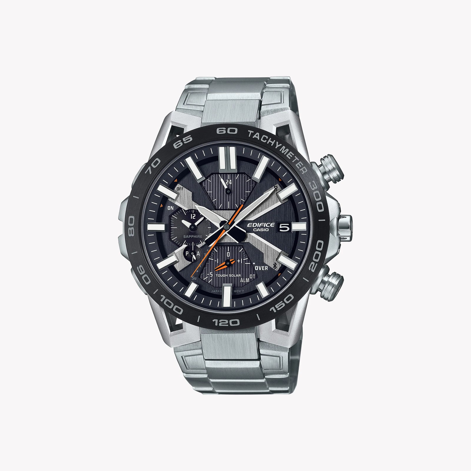 Casio Men's Silver Stainless Steel Watch, Black Accents | Eqb-2000db-1aer by i-watch