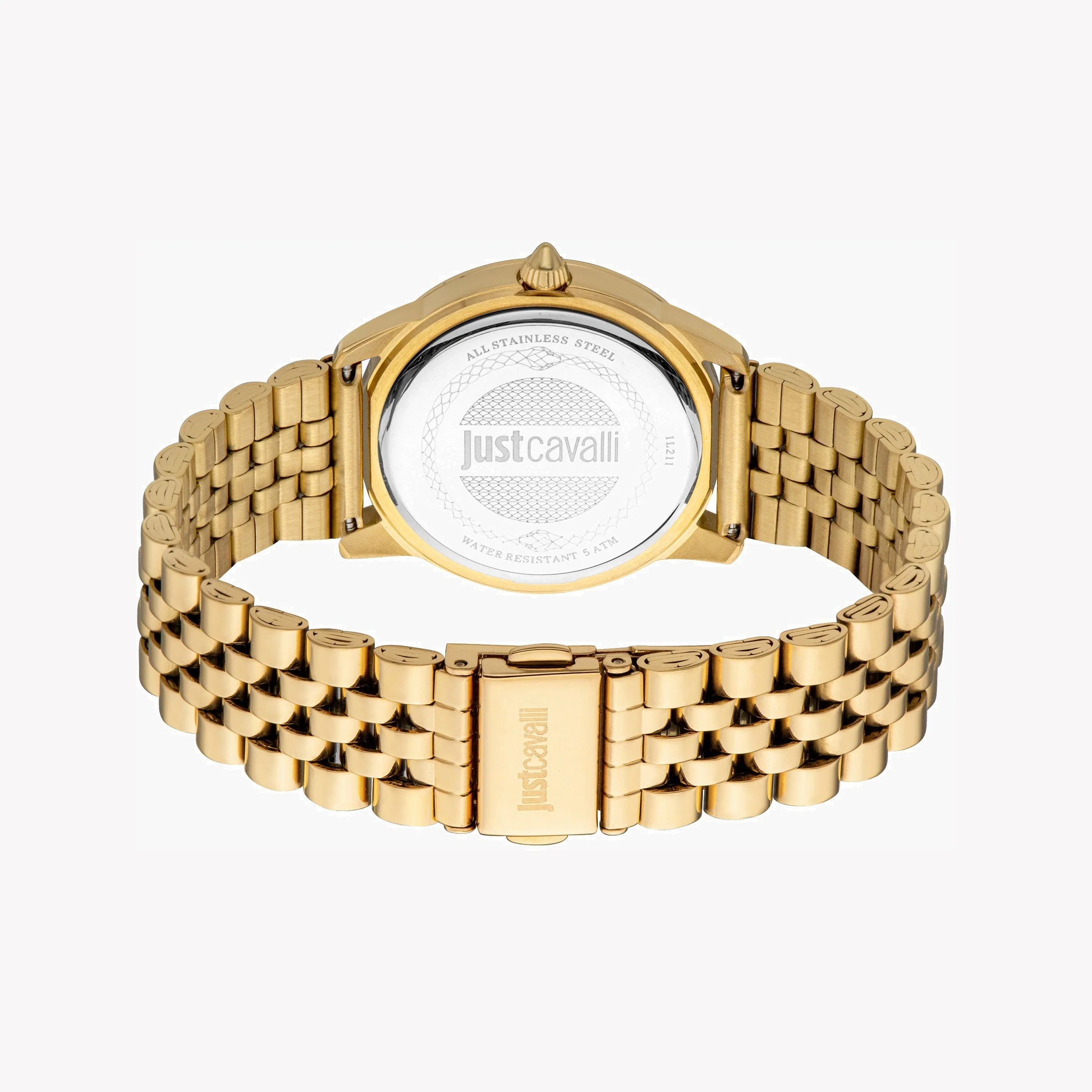 JUST CAVALLI Women's Watch with Silver & Gold Stainless Steel Case and Gold Stainless Steel Band