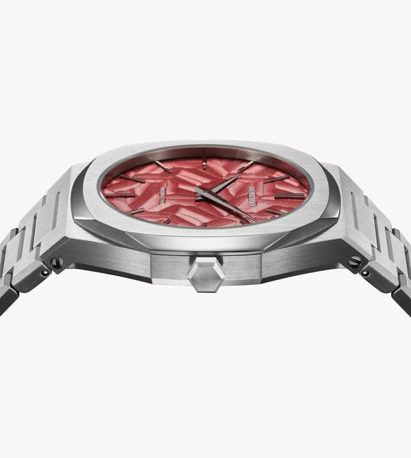 D1 MILANO Men's Silver Watch, Red Dial | D1-UTBJ33 by i-watch