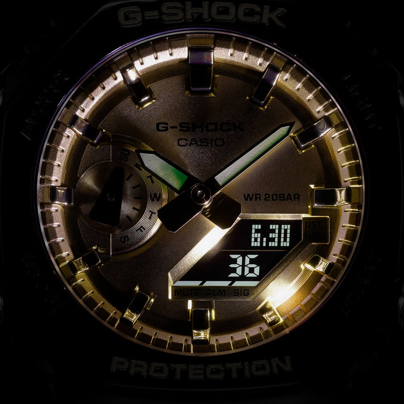 Casio G-Shock Men's Black/Gold Watch, Carbon/Resin | Ga-2100gb-1aer by i-watch