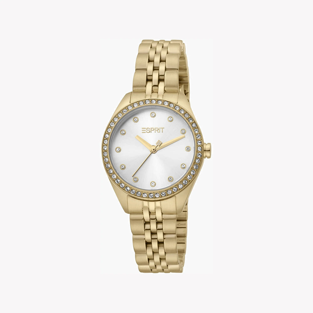 Esprit Women's Gold Stainless Steel Watch, Silver Dial | Es1l103m0035 by i-watch