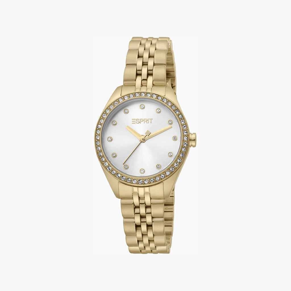 ESPRIT Women's Watch with Gold Stainless Steel Case and Gold Stainless Steel Band
