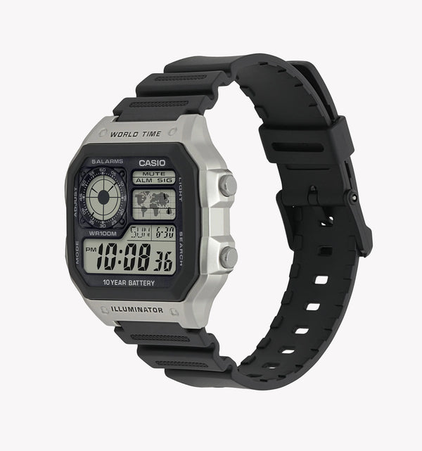 Casio Men's Resin Watch, Silver & Black | Ae-1200wh-1cvef by i-watch
