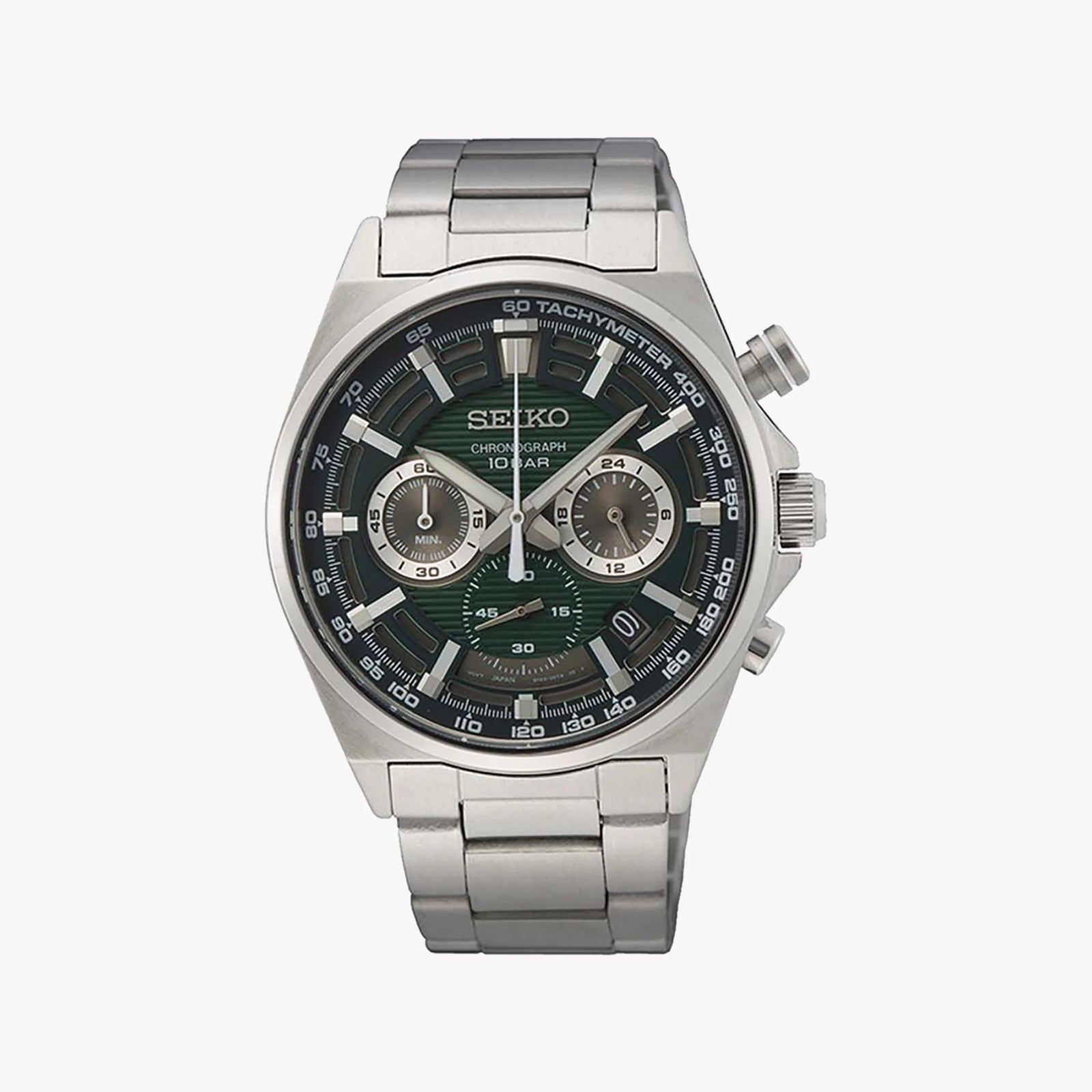 Seiko Men's Silver Stainless Steel, Dark Green Dial | Ssb405p1 by i-watch