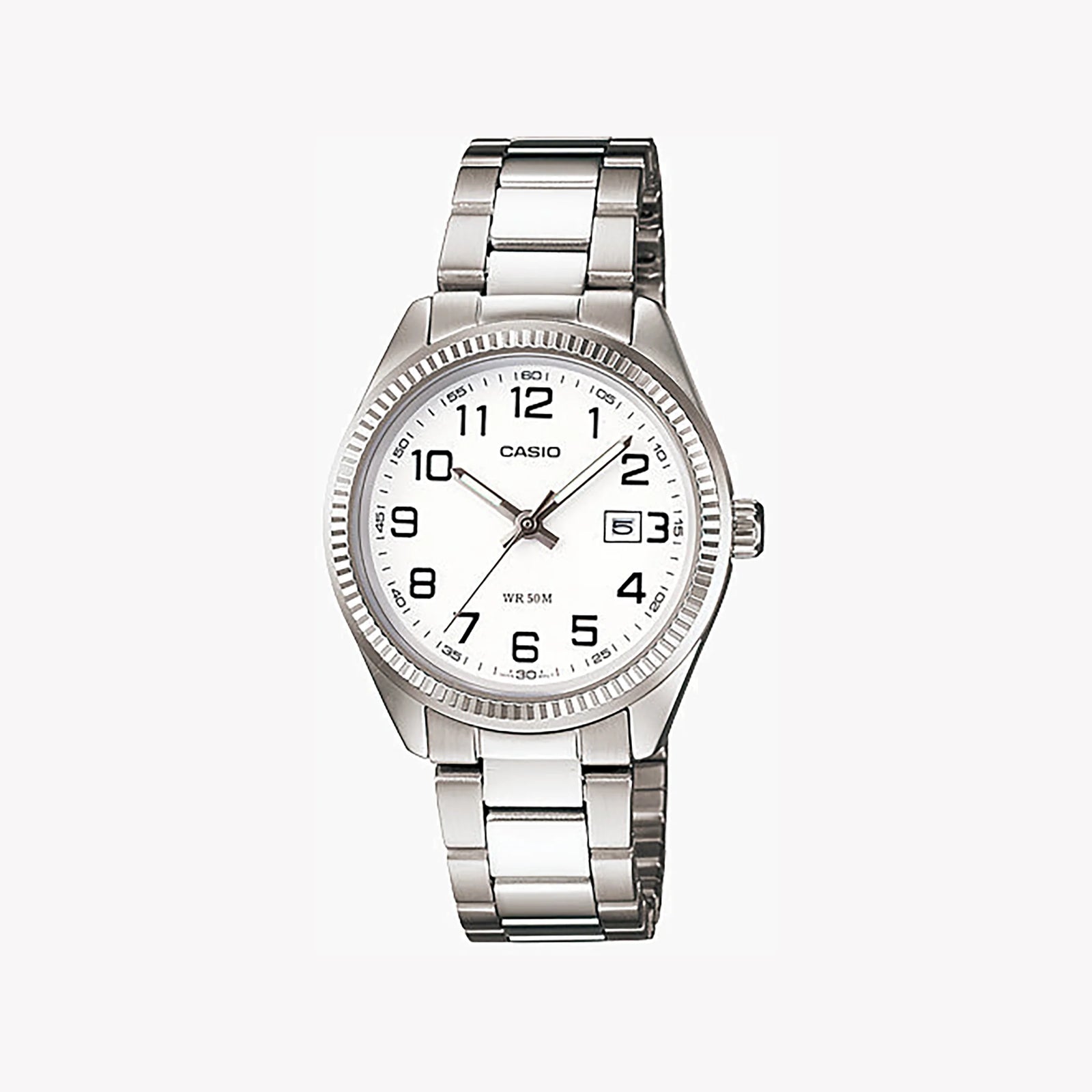 Casio Ltp-1302d-7bvdf - Sporty Elegance Women's Timepiece In Silver & White by i-watch