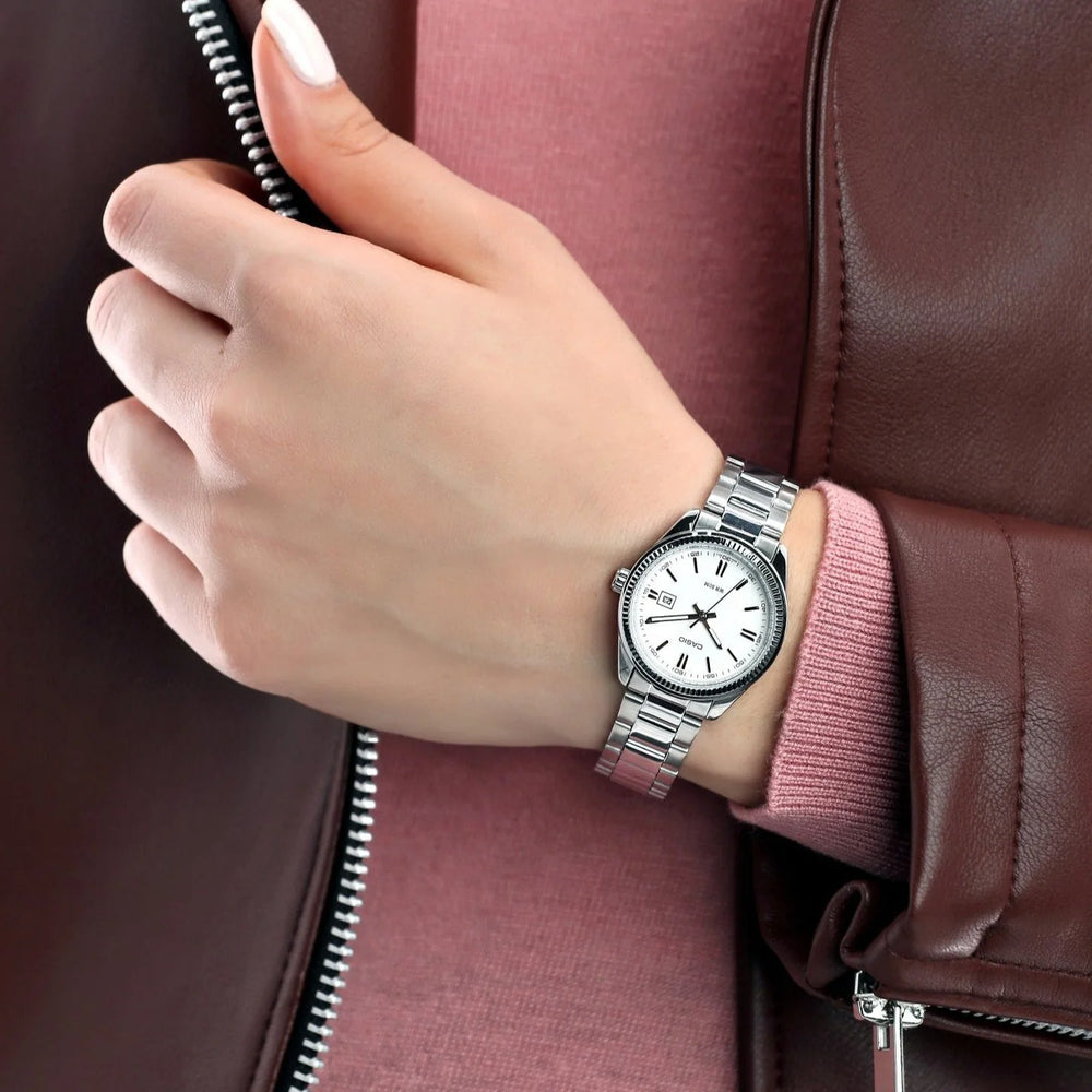 Timeless Elegance Women's Silver Watch, White Dial | Ltp-1302d-7a1vdf by i-watch