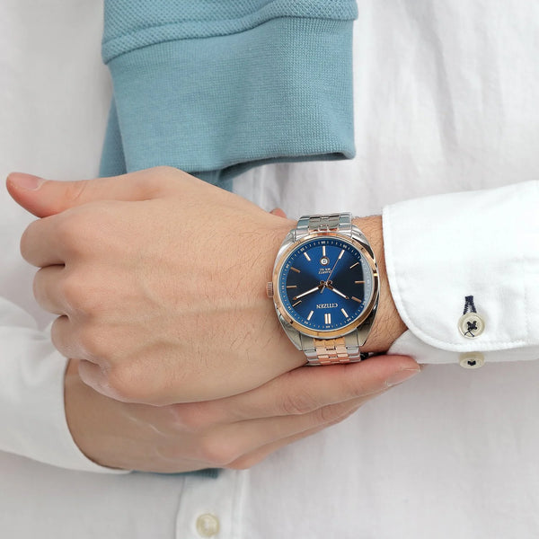 Bold Performance Men's Silver & Rose Gold Watch, Blue Dial | Bi5096-53l by i-watch