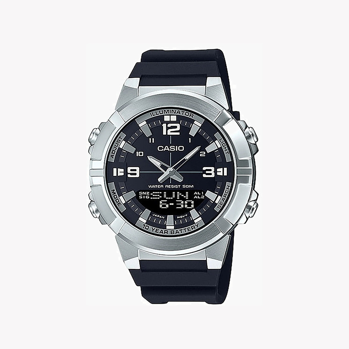 Casio Amw-870-1avdf Bold Adventurer - Sporty Men's Watch With Black Resin BAnd and Striking Black Dial by i-watch