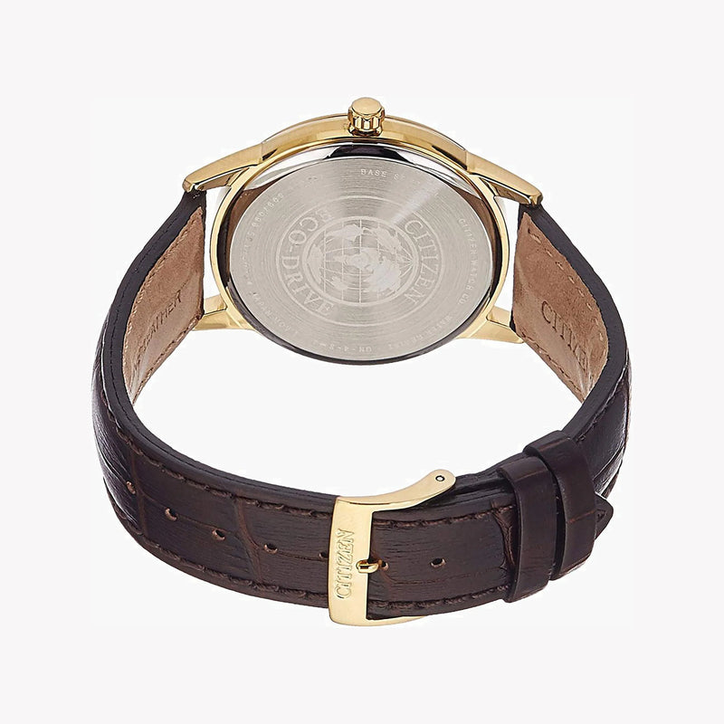 Citizen Eco-Drive Aw1232-12a - Distinguished Delight: Men's Gold & Brown Leather Watch by i-watch