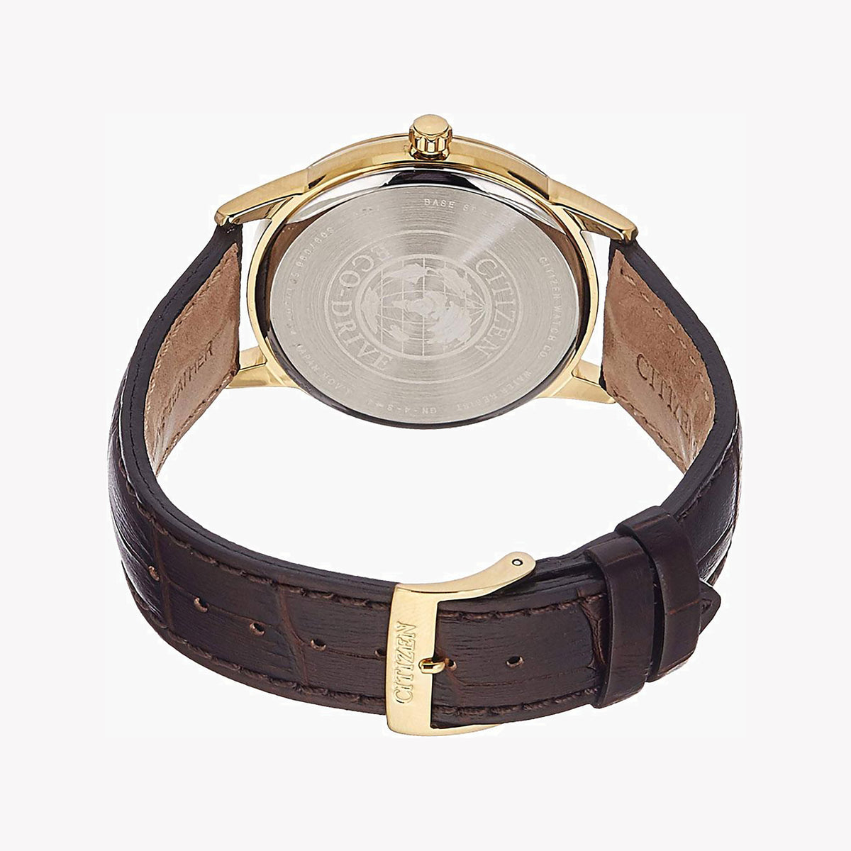 CITIZEN Eco-Drive AW1232-12A - DISTINGUISHED DELIGHT: Men's Gold & Brown Leather Watch