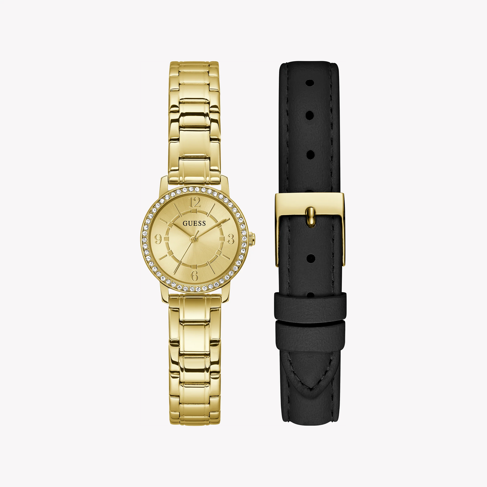 Guess Women's Gold Stainless Steel/Leather Watch, Champagne Dial | Gw0808l2 by i-watch