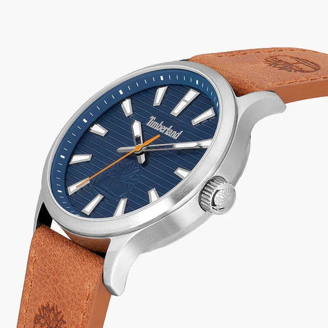 Timberland Men's Silver Watch, Brown Leather Band | Tdwga2152001 by i-watch