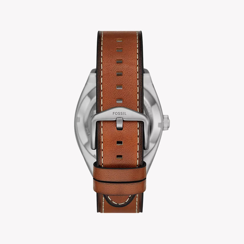 Fossil Men's Silver Stainless Steel, Brown Leather | Me3261 by i-watch