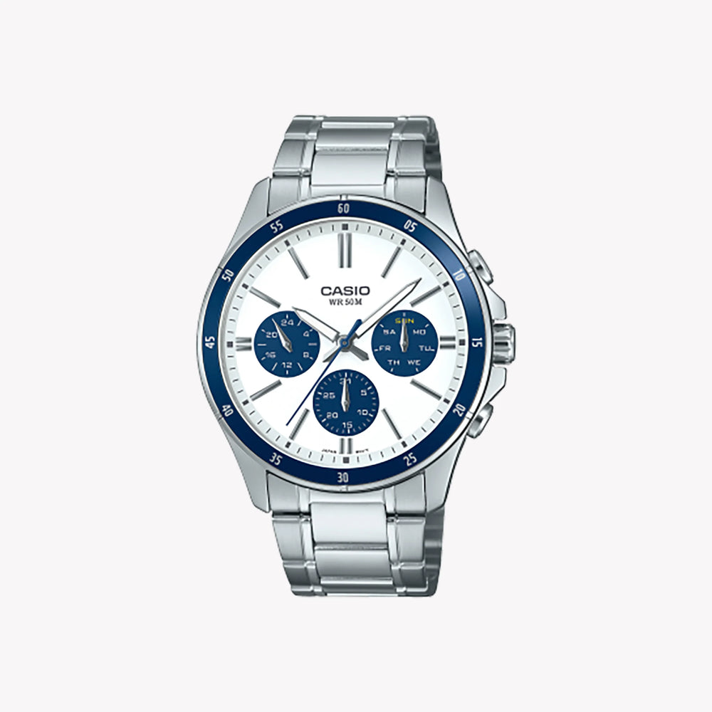 Timeless Elegance Men's Silver Watch, Stainless Steel | Mtp-1374d-7a2vdf by i-watch