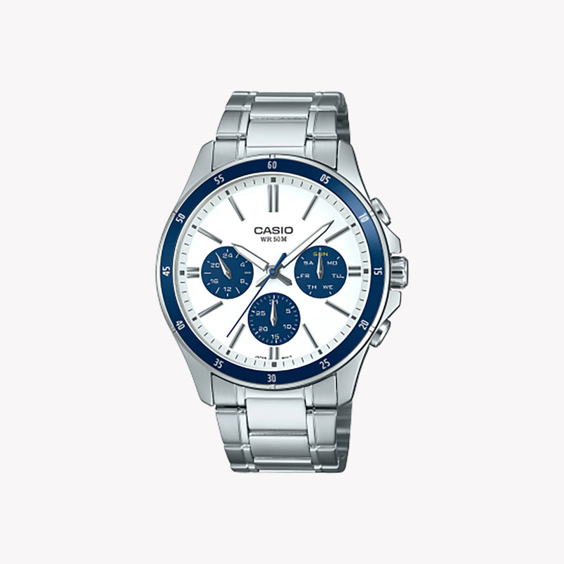 Timeless Elegance Men's Silver Watch, Stainless Steel | Mtp-1374d-7a2vdf by i-watch