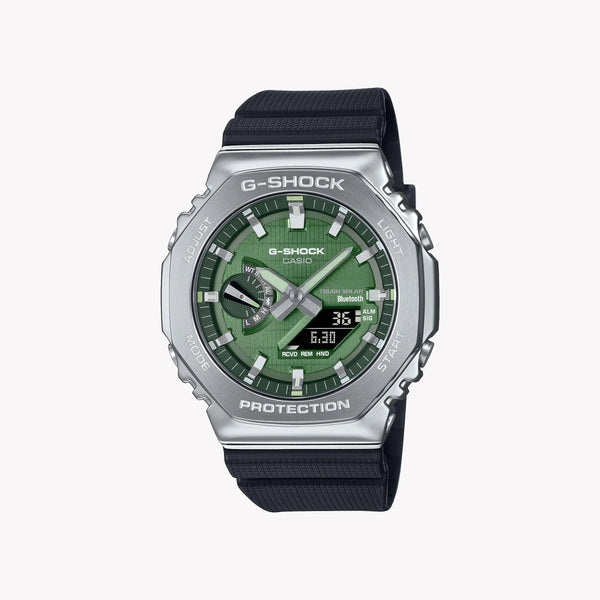 Casio G-Shock Men's Silver & Green Watch, Resin Band | Gbm-2100a-1a3er by i-watch