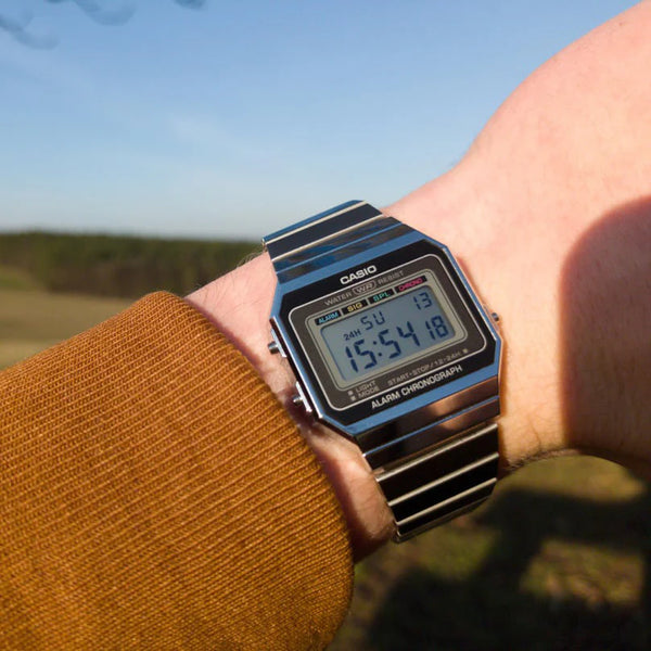 Casio Unisex Resin/Metal Watch, Silver/Black | A700we-1aef by i-watch