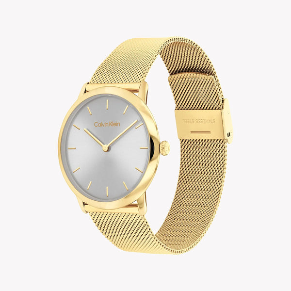Ck Calvin Klein Unisex Gold Watch, Silver Band | 25300003 by i-watch