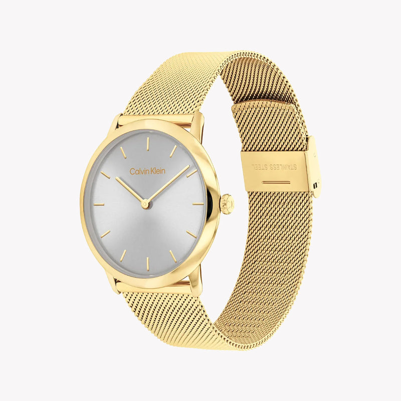 Ck Calvin Klein Unisex Gold Watch, Silver Band | 25300003 by i-watch