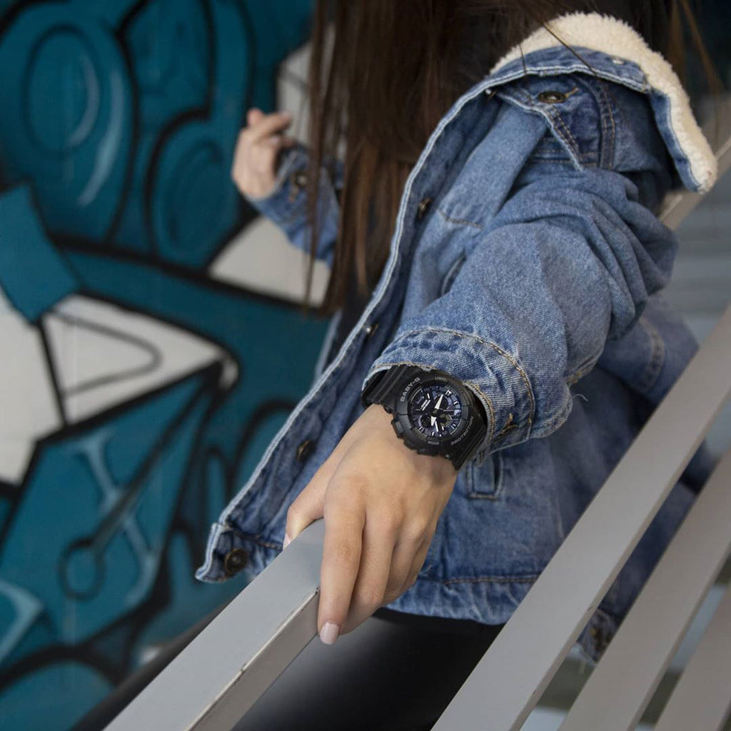 BA-130-1A2DR BABY-G SPORTY ELEGANCE - BLACK RESIN & DIGITAL DIAL Women's Watch-i-Watch-3