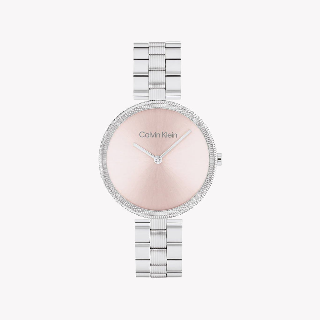 CK CALVIN KLEIN NEW COLLECTION - ELEGANT PINK DIAL WOMEN'S WATCH WITH STAINLESS STEEL BAND