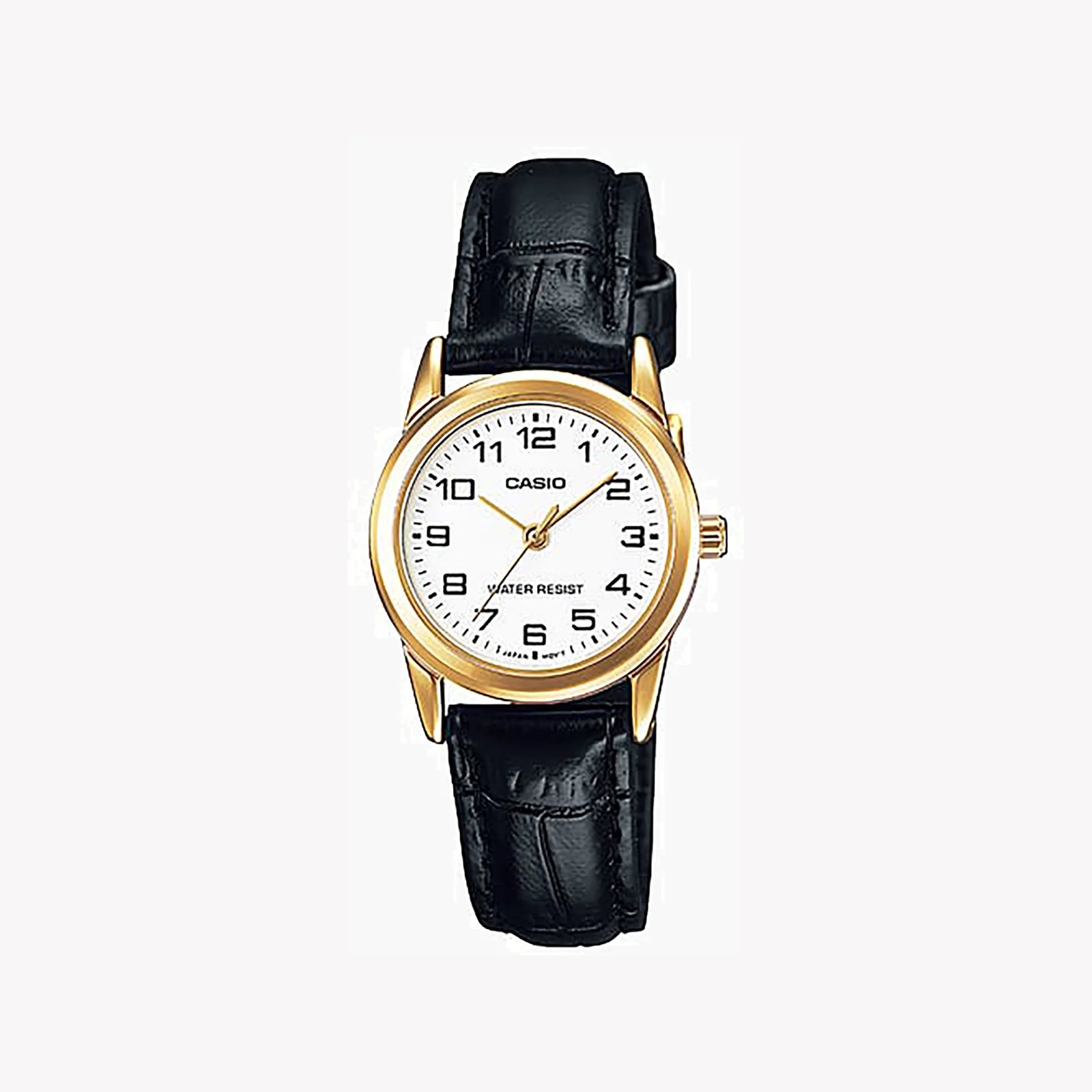 Casio Women's Gold Stainless Steel Watch, Black Leather | Ltp-V001gl-7b by i-watch