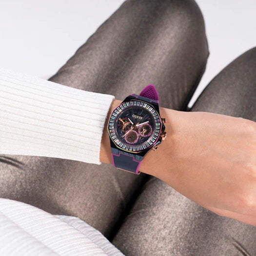 Guess Women's Navy Silicone, Multicolor Dial | Gw0463l2 by i-watch