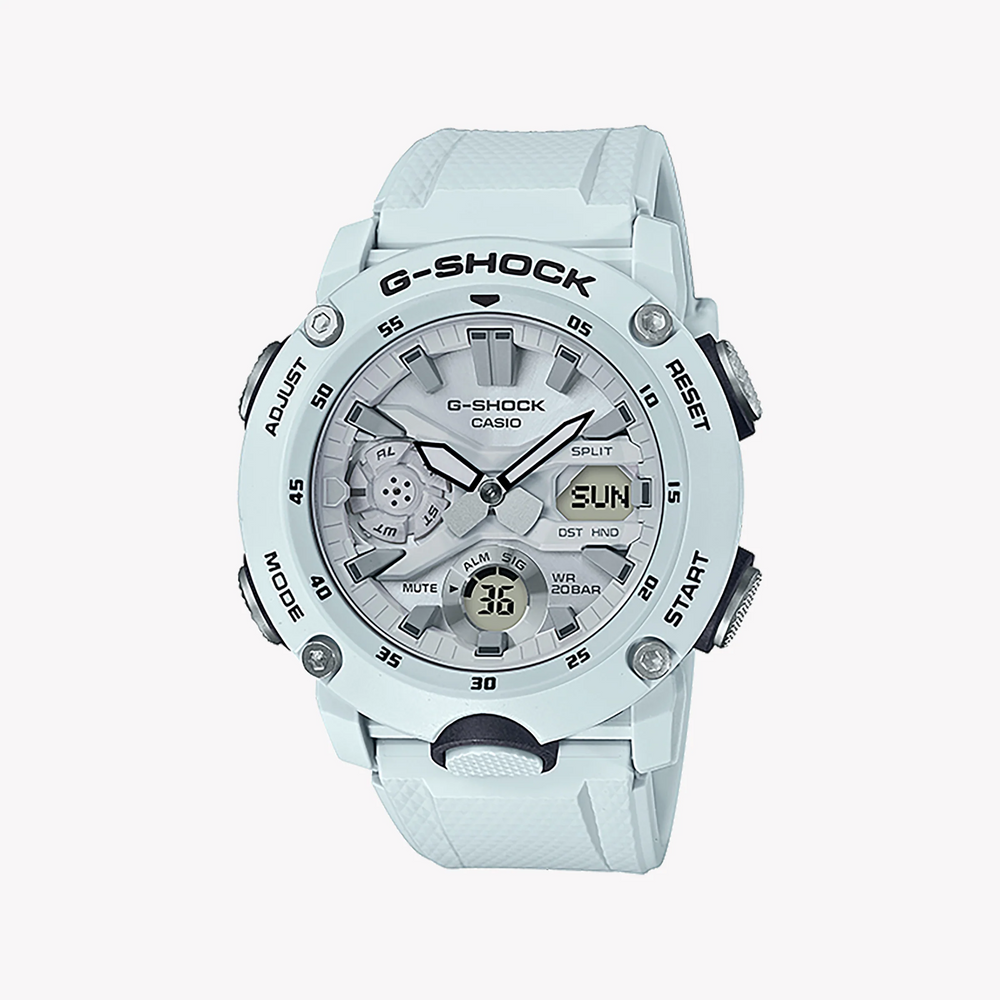 G-Shock Men's White Resin Watch, Digital Display | Ga-2000s-7adr by i-watch