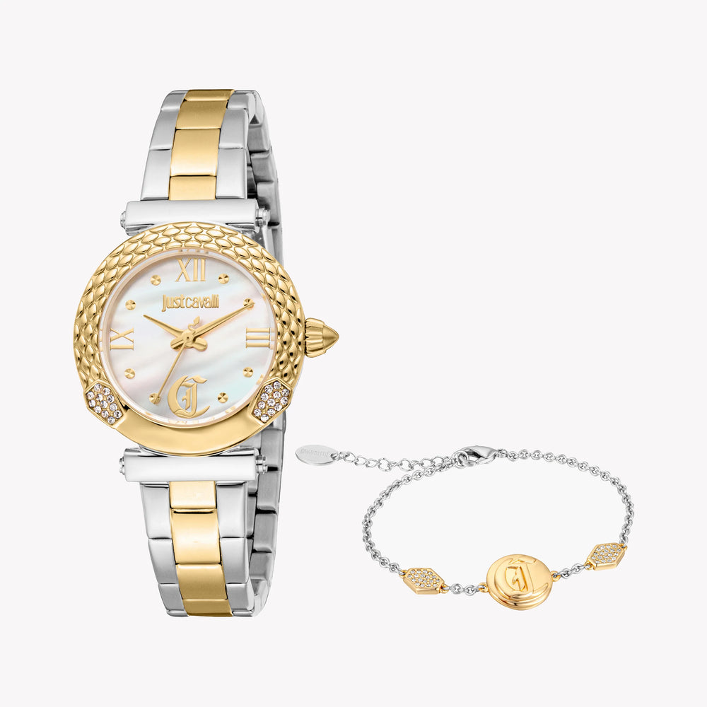 Just Cavalli Women's Two-Tone Watch, White Mop Dial | Jc1l332m0075 by i-watch