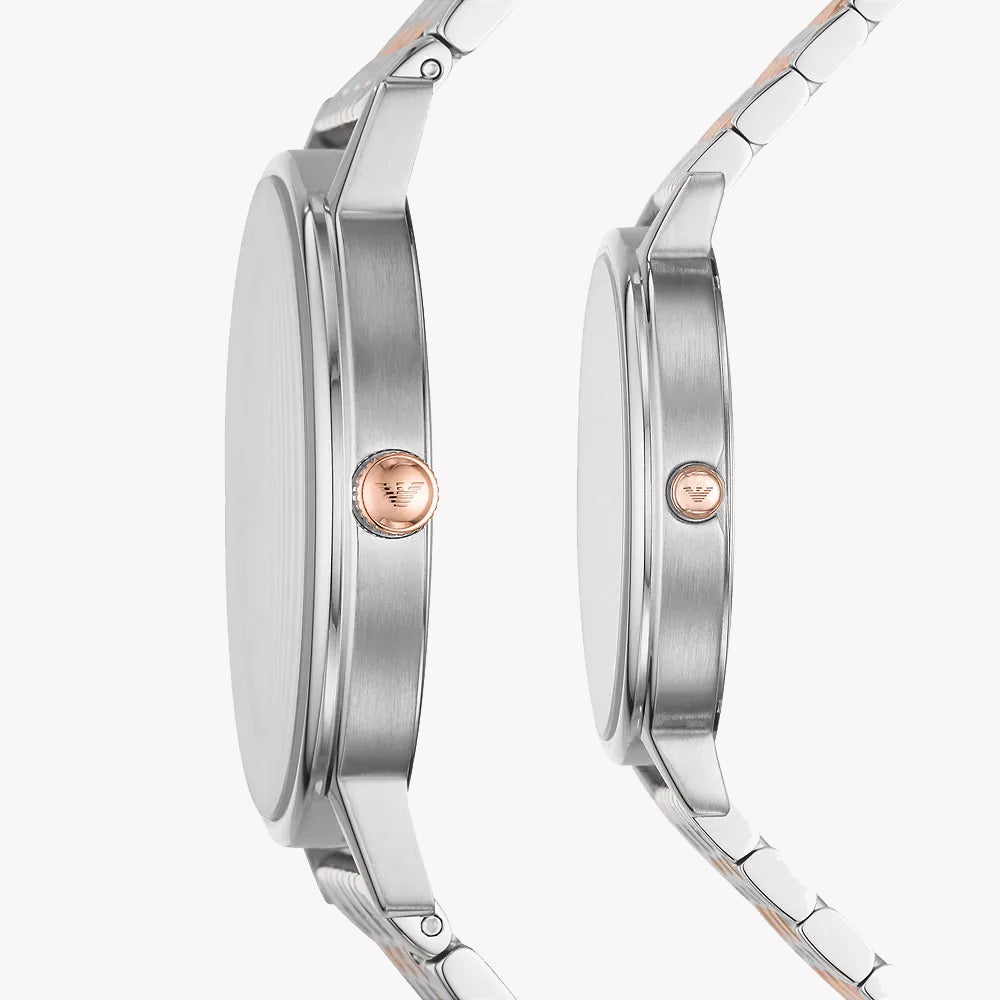 EMPORIO ARMANI AR90008 - ELEGANT TIMEPIECE FOR THE MODERN WOMAN - SILVER & GOLD STAINLESS STEEL WATCH-i-Watch-2