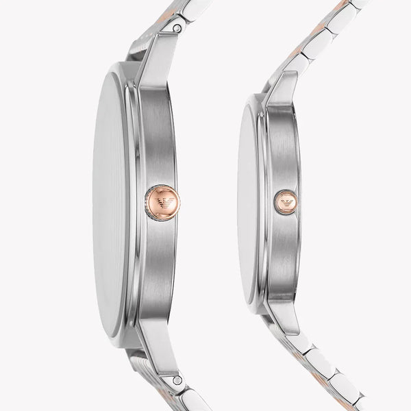 Emporio Armani Women's Silver/Gold Watch, White Dial | Ar90008 by i-watch