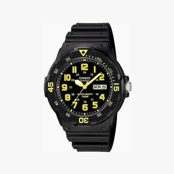 Casio Men's Black Resin Watch, Yellow Dial | Mrw-200h-9bvdf by i-watch