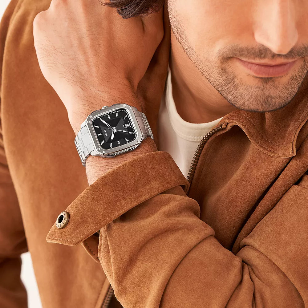 FOSSIL FS5933 ELEGANT SILVER & BLACK - TIMELESS MEN'S QUARTZ WATCH-i-Watch-4