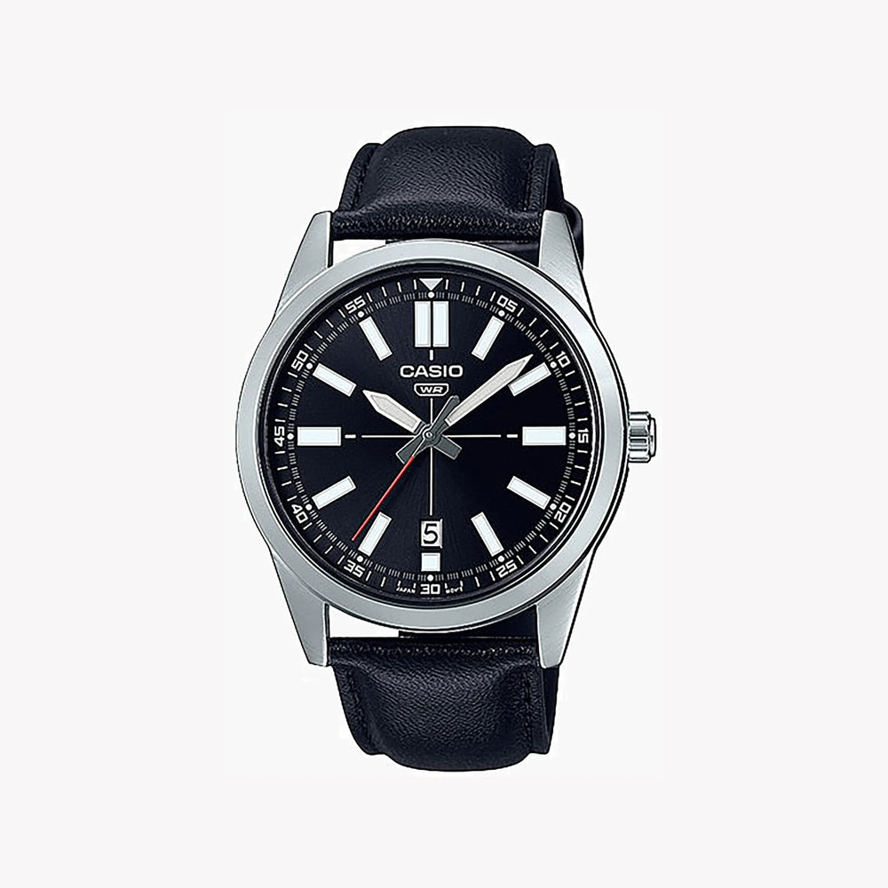 Casio Men's Stainless Steel Watch, Black Dial | Mtp-Vd02l-1e by i-watch