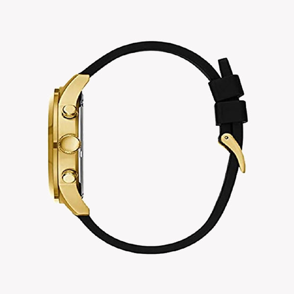 Guess Men's Gold Watch, Black Rubber Band | W1055g4 by i-watch