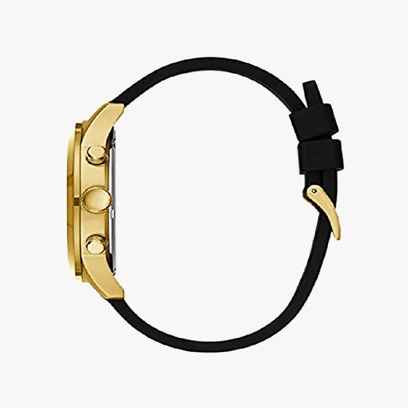 Guess Men's Gold Watch, Black Rubber Band | W1055g4 by i-watch