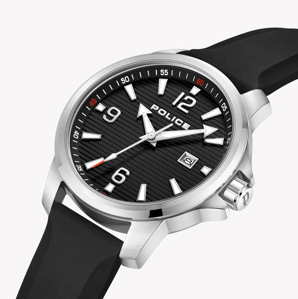 POLICE PEWJN0020903 - ELEGANT STRIKER MEN'S WATCH with Silver Case & Bold Black Dial-i-Watch-2
