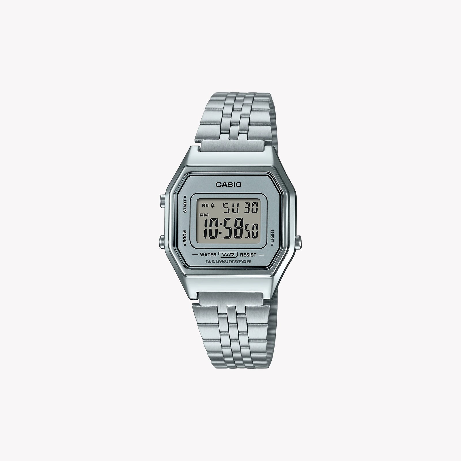 Casio Women's Silver Digital Watch, Stainless Steel Bracelet | La-680wa-7df by i-watch