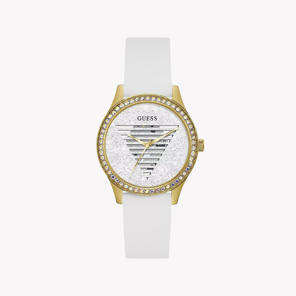 GUESS GW0530L6 GLAMOUR TIMEPIECE - CHIC WHITE & GOLD WOMEN'S WATCH