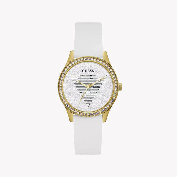Guess Women's Gold & White Silicone Watch, White Dial | Gw0530l6 by i-watch
