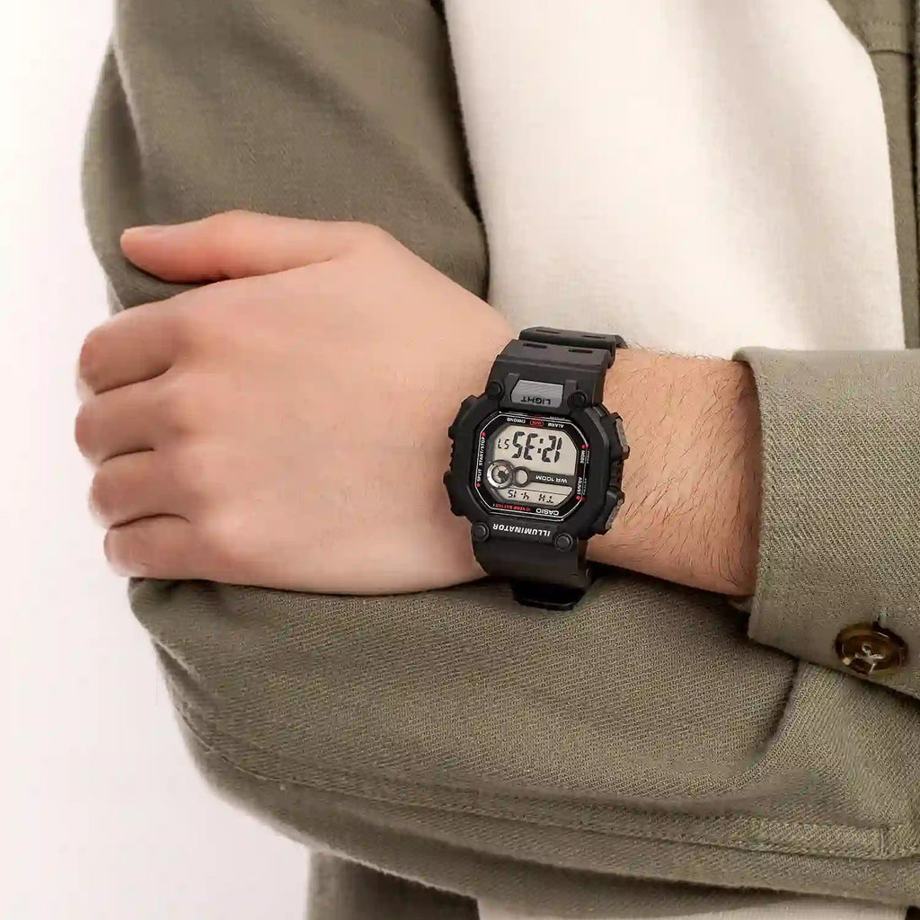 CASIO W-737H-1AVDF - RUGGED SPORTSMAN DIGITAL WATCH WITH BLACK RESIN BAND-i-Watch-2