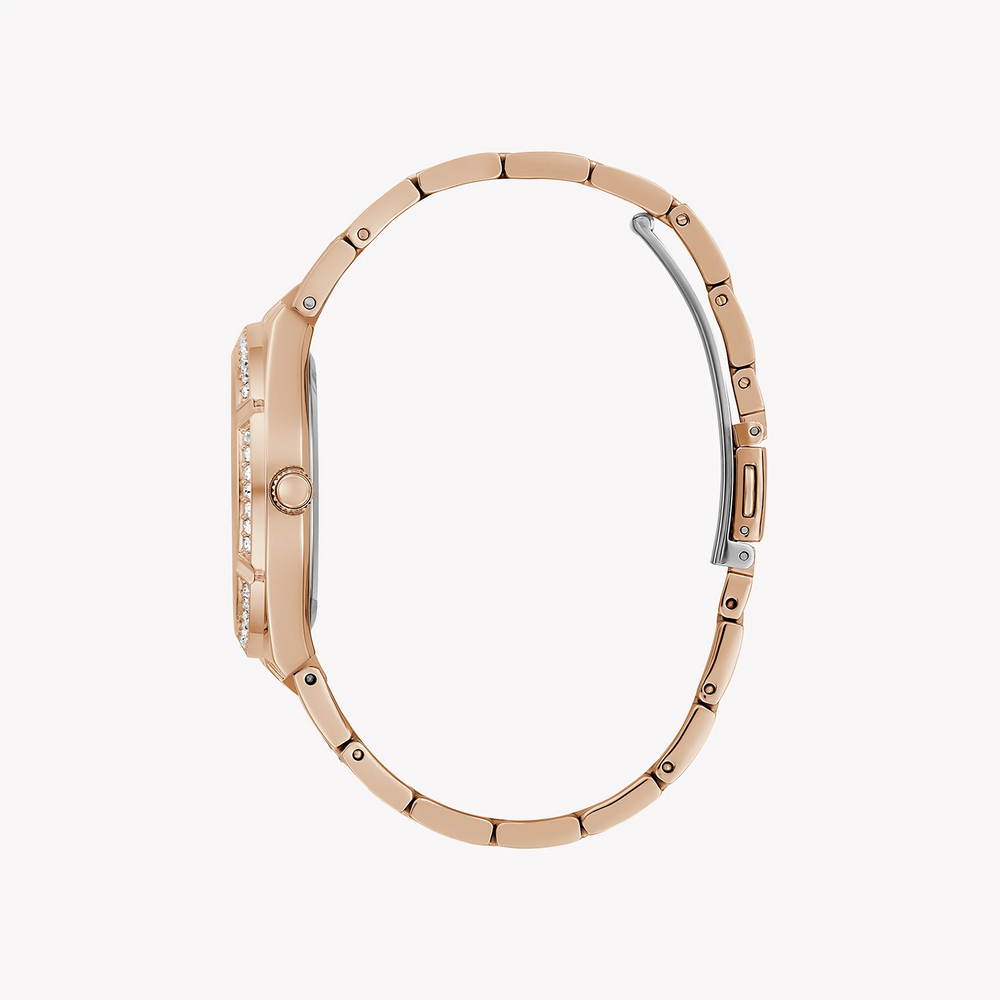Guess Women's Rose Gold Stainless Steel Watch, Clear Dial | Gw0604l3 by i-watch