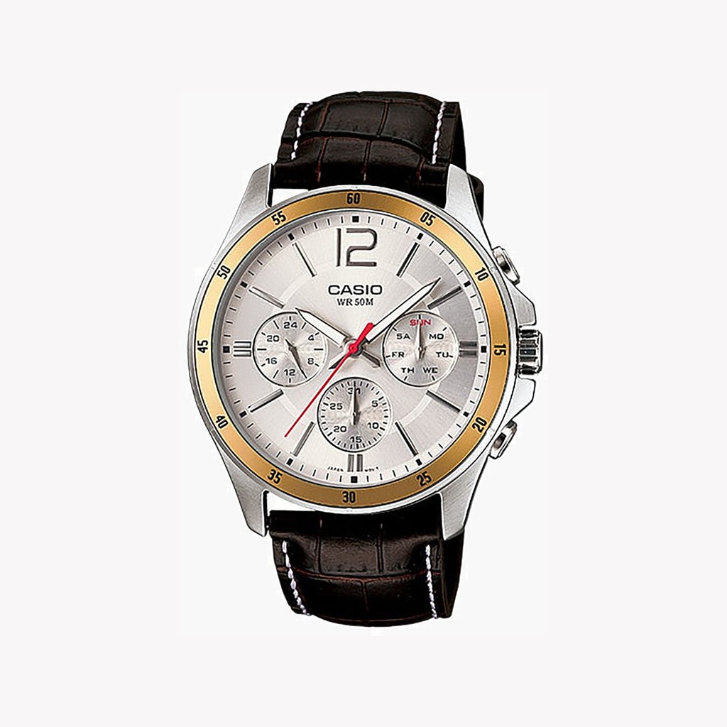 CASIO MTP-1374L-7AVDF - TIMELESS ELEGANCE MEN'S WATCH WITH LEATHER STRAP & MULTIFUNCTIONALITY-i-Watch-4