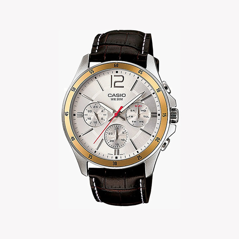 CASIO MTP-1374L-7AVDF - TIMELESS ELEGANCE MEN'S WATCH WITH LEATHER STRAP & MULTIFUNCTIONALITY-i-Watch-4