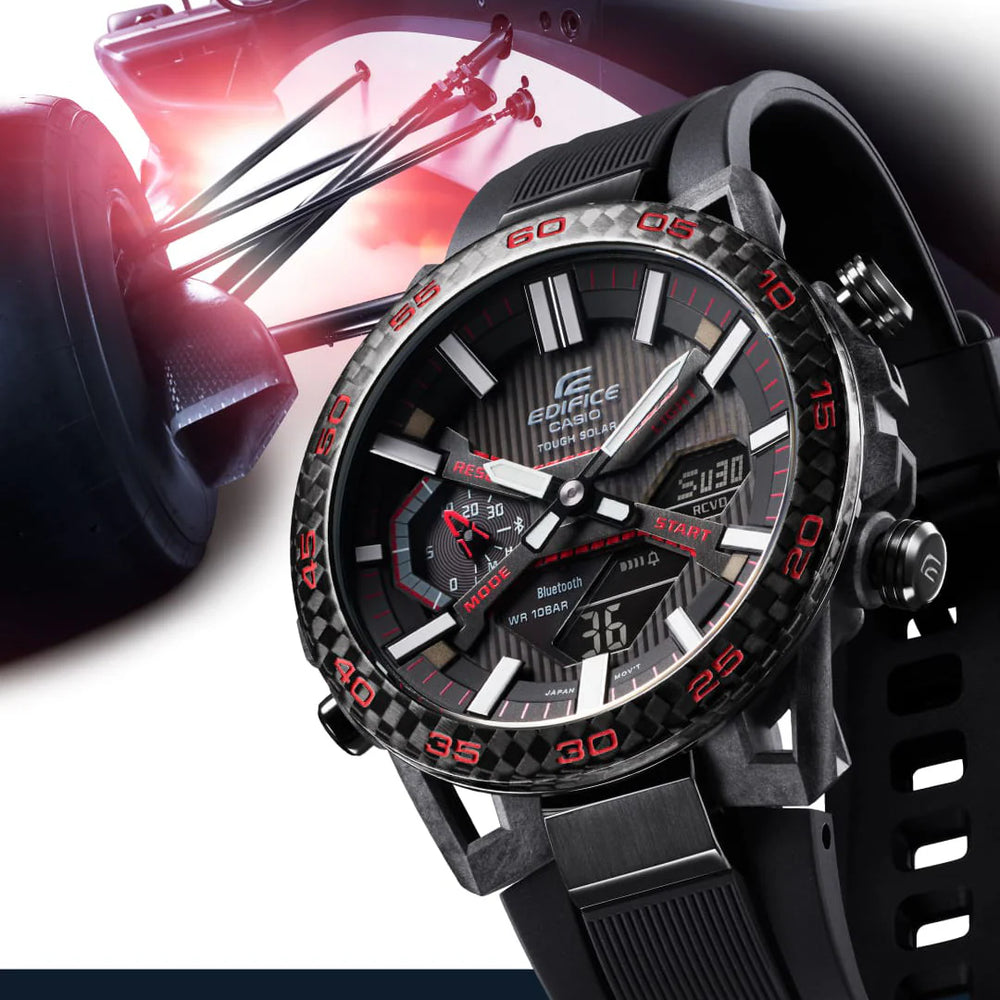 Casio Men's Black Carbon & Stainless Steel Watch | Ecb-2000pb-1a by i-watch