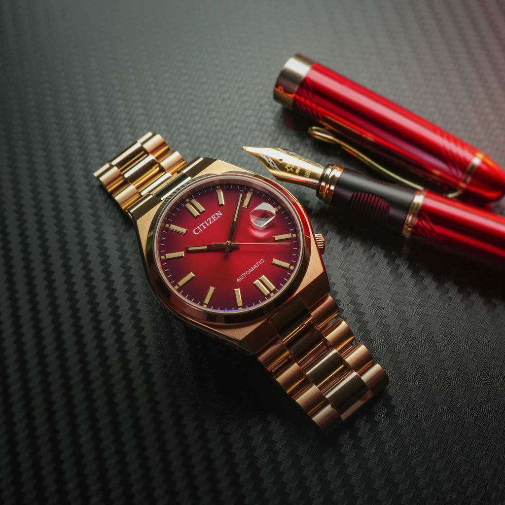 CITIZEN NJ0153-82X - BOLD DISTINCTION AUTOMATIC TIMEPIECE FOR MEN - STRIKING RED DIAL & GOLD CASE-i-Watch-6