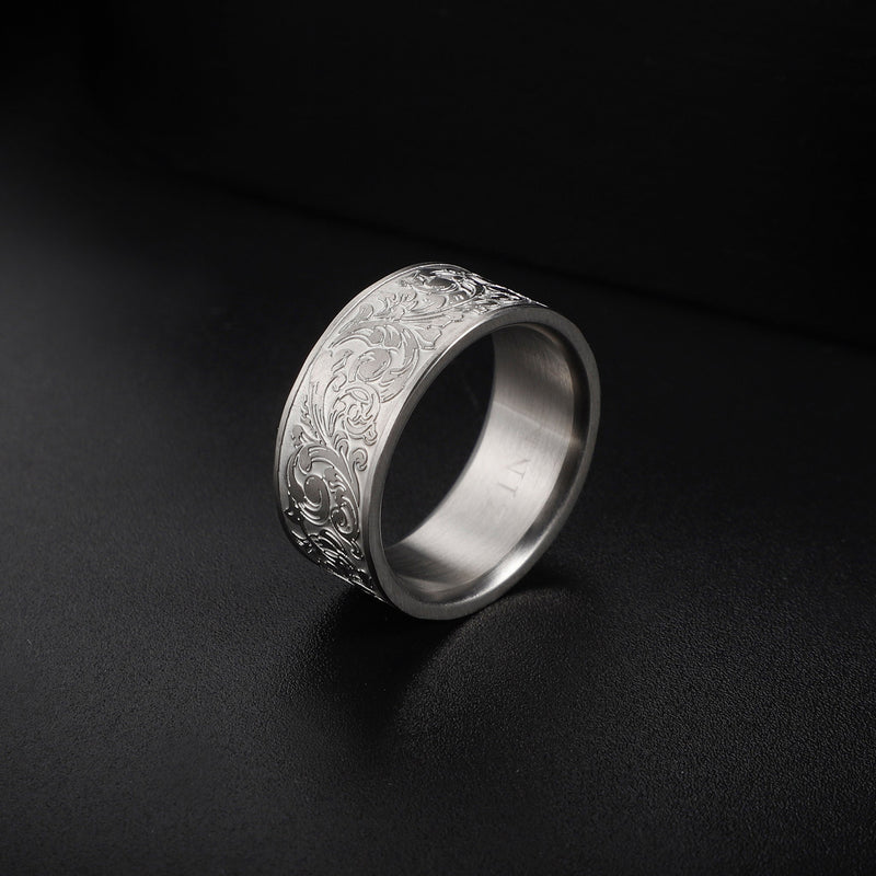 Zink Men's Silver Stainless Steel Ring | Zjrg038s